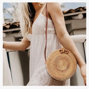 Fashion Straw Rattan Woven Round Bag
